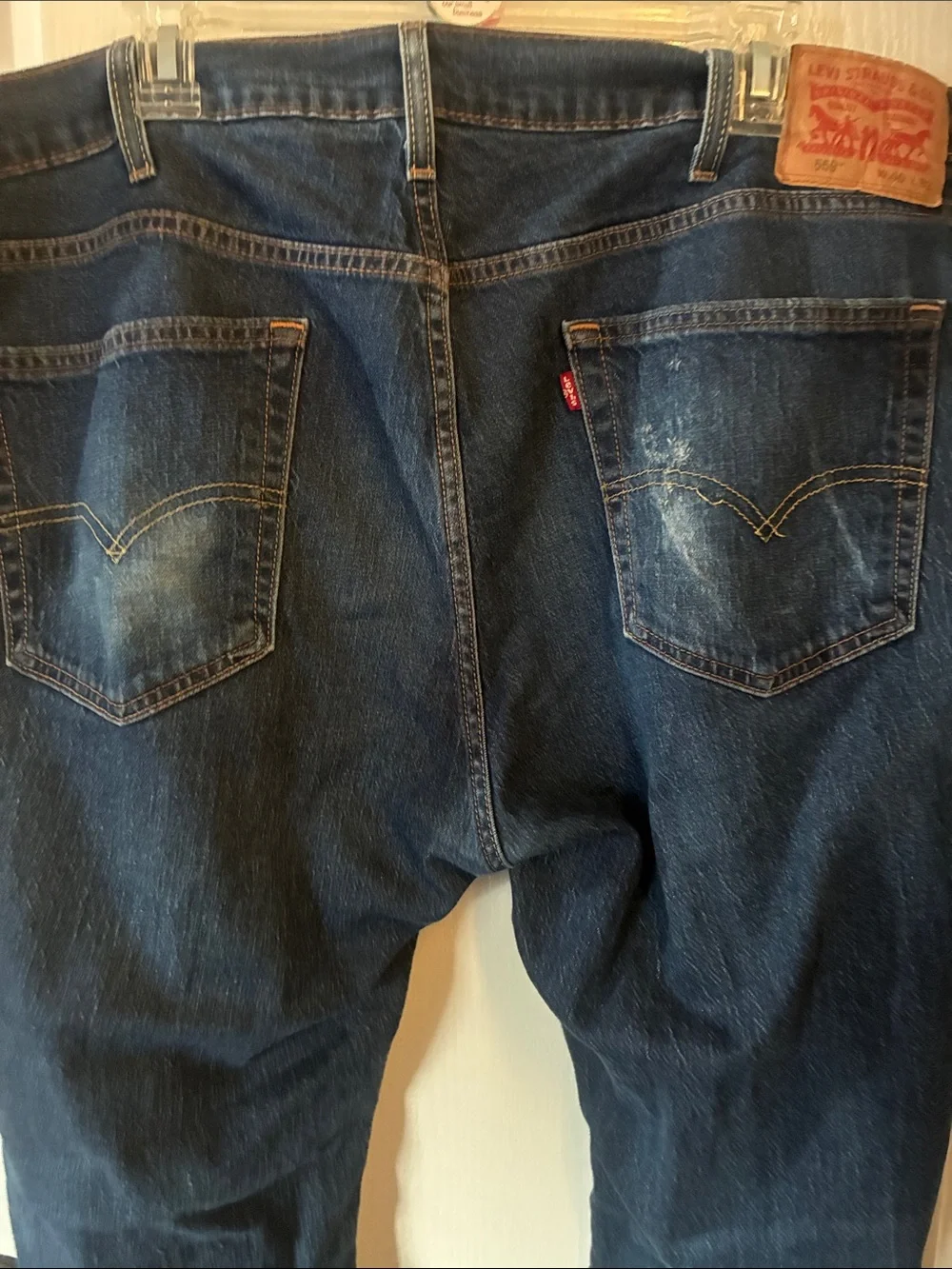 Men's Slim Straight Jeans in Dark Blue Denim